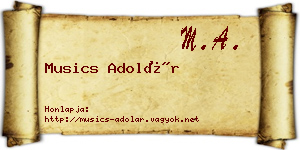 Musics Adolár névjegykártya